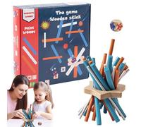 Pick Up Sticks - Jouets en bois rétro, ensemble d'activités colorés | manuel éducatif, collection familiale, kit de divertissement portable avec jeux amusants et captivants pour