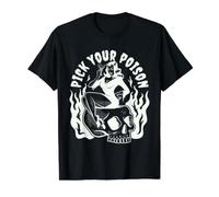 Pick Your Poison Pin Up Devil Woman Tatouage Traditionnel Flash T-Shirt Graphique avec Valeur, Homme, Noir, M