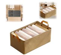 Pickelect Cation Multi-functional Folding Wardrobe, Cation Multi-Functional Folding Wardrobe, Ultra Space Clothes Drawer Organizer Closet with Handle,Bedding/Toys,18.5*11.02*7.87IN (Khaki,1 Pcs)