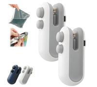 Pickelect Mini Bag Sealer with Cutter and Magnet, Mini Bag Sealer with Cutter and Magnet, 2-in-1 Rechargeable Bags Resealer, for Snacks, Chips, Food Storage Bags(White*2pcs)