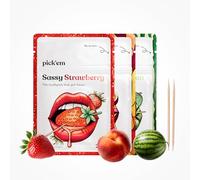 pick'em Lot de 3 cure-dents aromatisés tropicaux [60 cure-dents] - L'alternative au style de vie au chewing-gum (tropical et sucré) - Cure-dents aromatisés - Cure-dents en bois