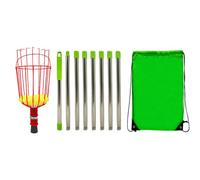 Picker Pole avec panier - Outil de récolte de fruits télescopique avec poignée amovible antirouille | Pince légère et extensible pour poire, prune, citron, abricot, verger