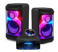 Pickering PKG2760 Système Sonorisation 1520W - 2 Enceintes 12" LED Bluetooth 5.0 USB Optique Radio FM, Jeu OVNI LED
