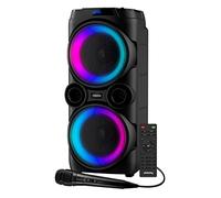 Enceinte DJ Mobile sur batterie Pickering ULTIMAT500, 500W, Boomers 25cm à LED RVB RING, USB Bluetooth Radio FM,TWS, Microphone