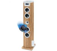Tour de son Thomson DS121CD - 60W, Multimedia Bluetooth, Lecteur CD, télécommande, AUX, RADIO FM, Bois/blanc, Jeu de lumière LED