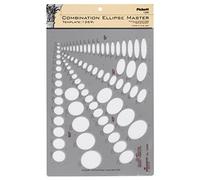 Pickett Combination Ellipse Master Template, 15 Degree, 30 Degree, 45 Degree and 60 Degree Projections, Gray (1269I)