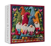 PICKFORU Nain d'amour - Puzzles en forme de cœur pour adultes - Puzzle de patchwork mignon - 1000 pièces - Difficile - Broderie artistique - Puzzle d'art comme décoration murale