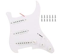 Pickguard de charge pré-câblé pour guitare électrique, Pickguard en PVC monocouche blanc avec 3 micros à bobine unique, interrupteur à 5 voies, accessoires de remplacement de