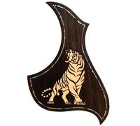 Pickguard de guitare acoustique en palissandre de qualité supérieure avec incrustation en ormeau véritable - Plaque auto-adhésive 3M, ajustement universel pour guitares folk et dreadnought de 96,5 à
