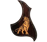 Pickguard de guitare acoustique en palissandre de qualité supérieure avec incrustation en ormeau véritable - Plaque auto-adhésive 3M, ajustement universel pour guitares folk et dreadnought de 96,5 à