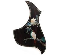 Pickguard de guitare acoustique en palissandre de qualité supérieure avec incrustation en ormeau véritable - Plaque auto-adhésive 3M, ajustement universel pour guitares folk et dreadnought de 96,5 à