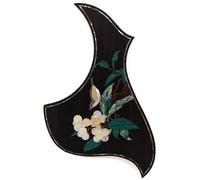 Pickguard de guitare acoustique en palissandre de qualité supérieure avec incrustation en ormeau véritable - Plaque auto-adhésive 3M, ajustement universel pour guitares folk et dreadnought de 96,5 à