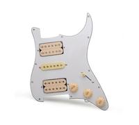 pickguard de guitare micros Circuits de pickguard HSH Pickguard pour guitare électrique HSH Loaded Prewired Scratchplate Assembly Noir/Blanc(White-Yellow)