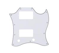 Pickguard HH Style SG 3 plis, double découpe Humbucker for SG/Epiphone, disponible avec ou sans trous de pont(Wit)