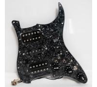 Pickguard HSH précâblé à 11 trous compatible avec guitare Fender Strat, ensemble de micros Alnico 5 HSH Humbucker à bobine unique, 3 interrupteurs divisés à bobine, interrupteur muet, potentiomètres à