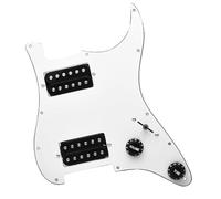 Pickguard Plaque Pour Guitare éLectrique Pickguard for guitare électrique et deux Humbuckers noirs, assemblage de plaques à gratter précâblées, multicolores(White)