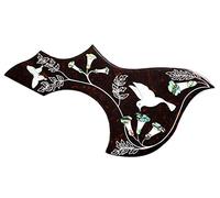 Pickguard pour guitare acoustique folk en forme de colibri avec incrustation nacre et fleur 104,1 cm