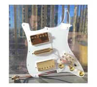 Pickguard pré-câblé HSH avec bobine de séparation Alnico 5 micros Humbucker, pots de 500 K et capuchons orange, pour guitare électrique Fender ST Style (transparent)