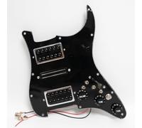 Pickguard pré-câblé pour guitare électrique Fender Stratorcast USA/Mexique - Lot de micros HSH Humbucker - Pièces de rechange (noir A)