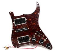 Pickguard pré-câblé pour guitare électrique Fender Stratorcast USA/Mexique - Pièces de rechange HSH Humbucker (marron foncé)