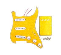 Pickguard pré-câblé RuiJOTWAT SSS pour guitare électrique de style Strat, 3 plis, jaune nacré