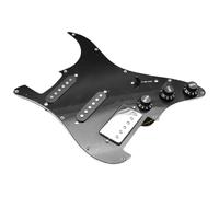 Pickguard professionnel pré-câblé pour guitare électrique 3 plis SSH 2 simple et 1 double bobine avec convertisseur Push Pull 2T1V (Noir)
