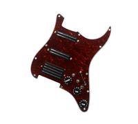 Pickguard professionnel SSH haute sortie pré-câblée pour guitare électrique avec 2 mini bobines doubles pour guitares électriques (noir et rouge)