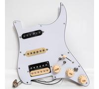 Pickguard SSH précâblé à 11 trous compatible avec guitare électrique Fender Strat Style ST, ensemble de micros Alnico 5, fente de bobine, interrupteur muet, potentiomètres d'arbre en cuivre