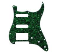 Pickguard SSS Strat épaissi, remplacement de plaque à gratter en PVC à 3 bobines simples for guitares électriques ST/Stratocaster(Groen)