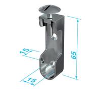 Pickhardt & Gerlach P&G Support de barre de penderie 30x15 mm nickelé Quantité:1