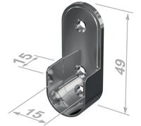 Pickhardt & Gerlach Tube d'armoire palier 11127 Zinc pressiong.verchr.verchr.Wandmont.35x20mm Quantité:1