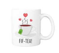 Pickhut Tasse à café imprimée FIF-Tea - Cadeau d'anniversaire pour femme, elle, cinquantième amie, épouse, amie - 325 ml
