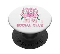 Pickle and Mahj Mahjong et Club Social de Pickleball mah Jong PopSockets PopGrip Adhésif