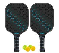 Pickle Ball Kit de raquette de pagaie pour jeux d'intérieur et d'extérieur, raquette de pickle ball et balles | Raquette de Pickle Boll en fibre de verre avec 4 balles de pickle boll