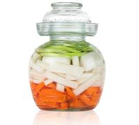 Pickle Conteneur 1,5 L Pot de fermentation de qualité alimentaire Conteneurs kimchi traditionnels avec bouchon de bol Jar en verre transparent avec kit de fermentation de couvercle pour la choucroute