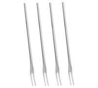 Pickle fourchette 4pcs, fourches en acier inoxydable de 5, 1 pouces avec poignée longue, fourche à fruits polis miroir 2-Tine, fourche de dessert réutilisable pour le cocktail salade concombre P