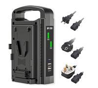 Pickle Power Chargeur de batterie à montage en V, chargeur de voyage double D-Tap pour batteries Sony V-Mount/V Lock et Anton Bauer Gold Mount