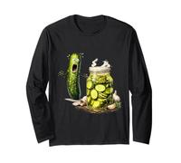 Pickle Surprise Un Concombre et Un Pot de cornichons tranchés drôle Manche Longue
