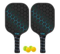Picklebal Paddle Bundle - kit de pagaie en fibre de carbone, raquettes de pelle pour les débutants | 15.75x7.87x0.63 pouces Paquet de padle Picklebal premium, équipement à bille durable, match d