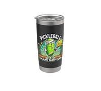 Pickleball Blessure Survivor Groovy Pickle Sports Gobelet isotherme en acier inoxydable double paroi