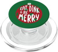 Pickleball de Noël Amusant Eat, Dink and be Merry PopSockets PopGrip pour MagSafe