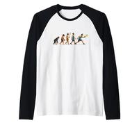 Pickleball Evolution Funny Paddle Sport Humour Manche Raglan
