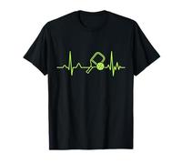 Pickleball Heartbeat EKG Green Minimalist Paddle Ball Sports T-Shirt