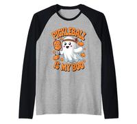 Pickleball is My Boo Ghost Halloween Fun Manche Raglan