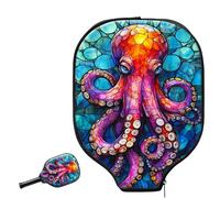 Pickleball Racket Cover Art du Poulpe en Vitrail Pickleball Paddle Cover | Neoprene léger Housse de pagaie de pickleball Pour Men Women Gymnase Terrain de tennis
