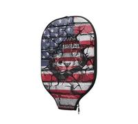 Pickleball Racket Cover Drapeau Américain Léopard Pickleball Paddle Cover | with Zipper Imperméable Housse de pagaie de pickleball Pour Protection contre les rayures Terrain de tennis Entraînement