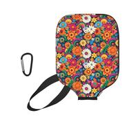 Pickleball Racket Cover Fleurs Hippies Colorées Pickleball Paddle Cover | léger universel pickleball Racket Cover Pour Protection contre les rayures Terrain de tennis Gymnase