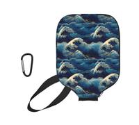 Pickleball Racket Cover La Grande Vague Japonaise Pickleball Paddle Cover | Neoprene universel pickleball Racket Cover Pour Protection contre les rayures Terrain de tennis Entraînement