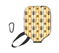 Pickleball Racket Cover Rayé avec des Abeilles Pickleball Paddle Cover | with Zipper léger pickleball Paddle Cover Pour Gymnase Men Women Terrain de tennis
