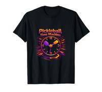 Pickleball Time Machine rétro Horloge pagaie Graphique T-Shirt